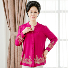 海依凡2014秋装中老年女长袖T恤 舒适与优雅并存的妈妈装之选